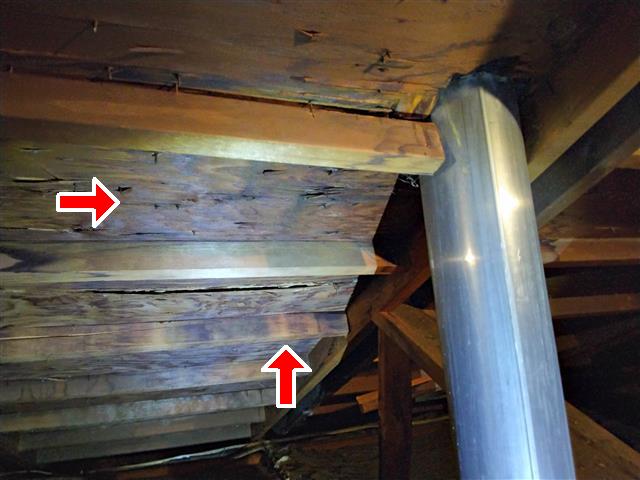 Flue too close to combustables